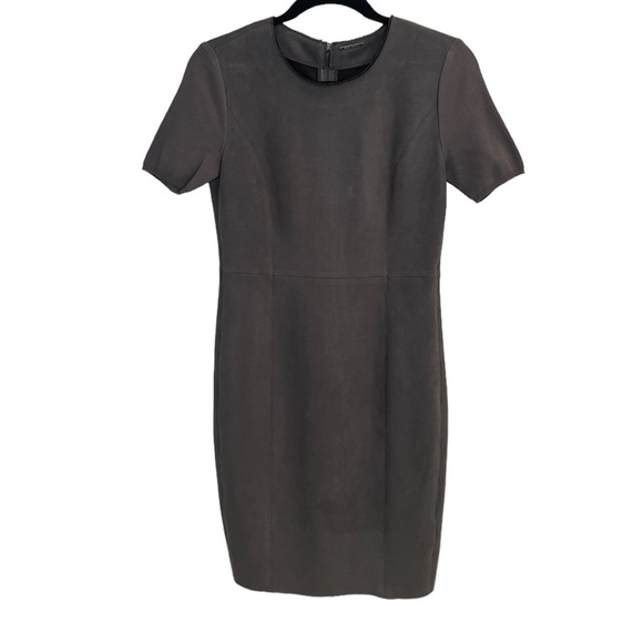 Elie Tahari - Faux Suede Short Sleeve Dress in Gray - Women’s Size 2 - Picture 2 of 7